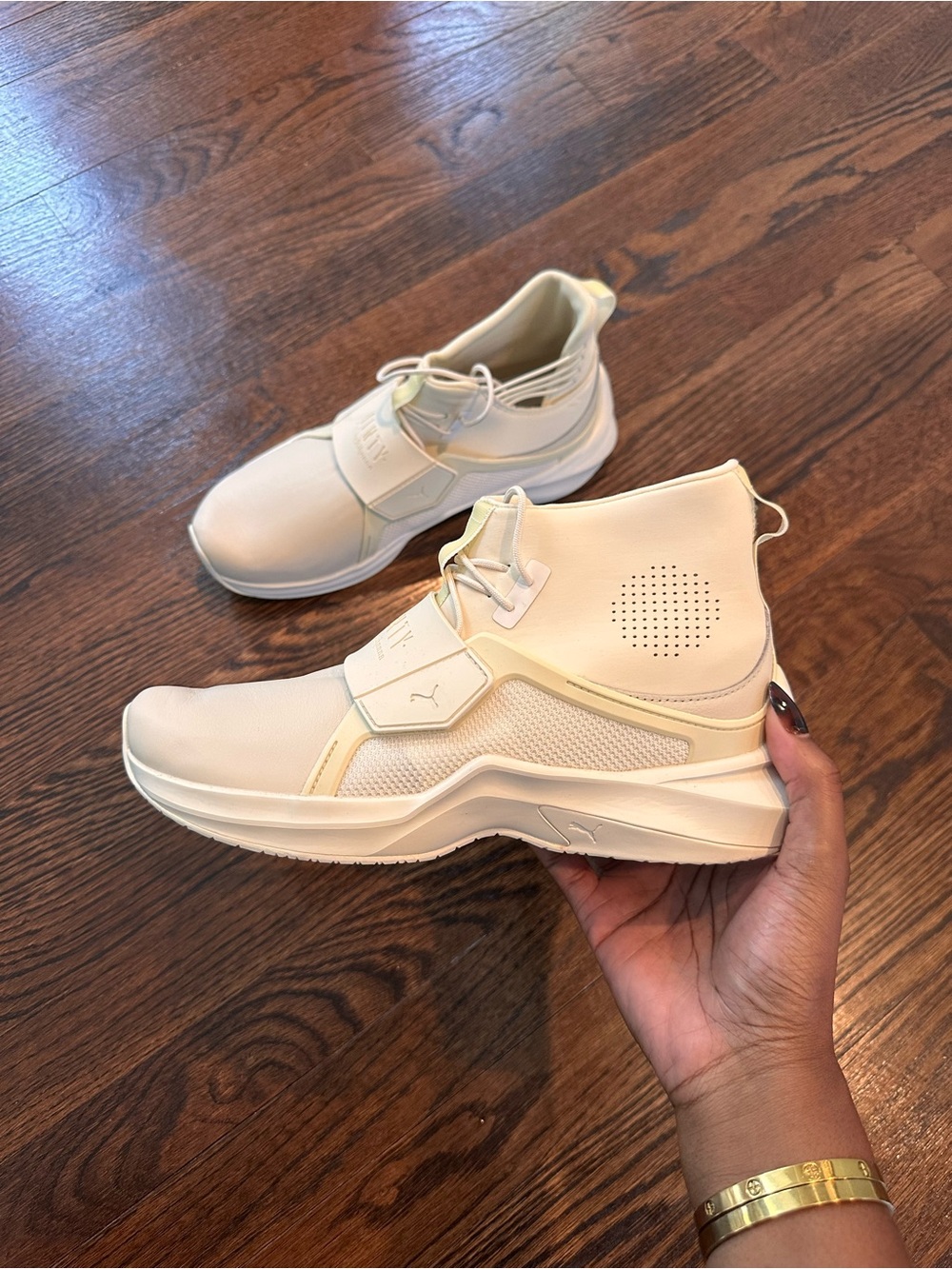 FENTY x PUMA by Rihanna Trainer Hi Whisper White Sneakers Size 9.5 NWOT